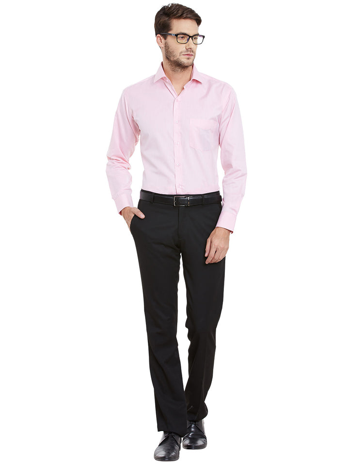 Men Pink Solid Slim Fit Formal Shirt