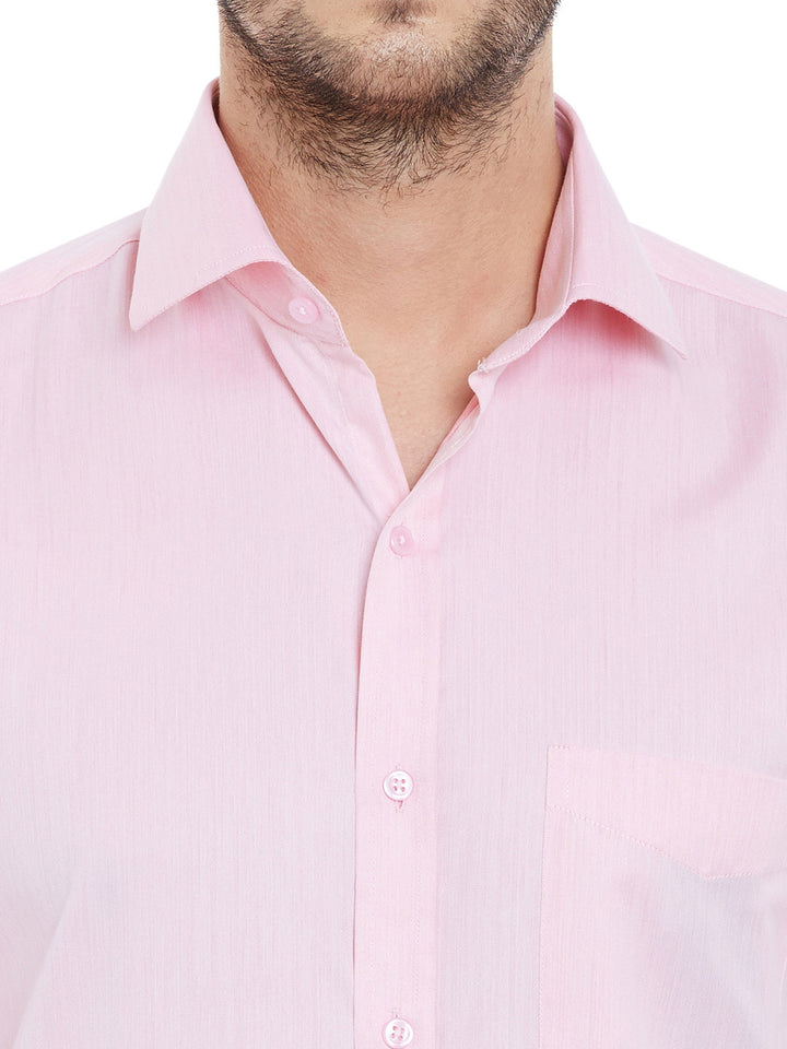 Men Pink Solid Slim Fit Formal Shirt