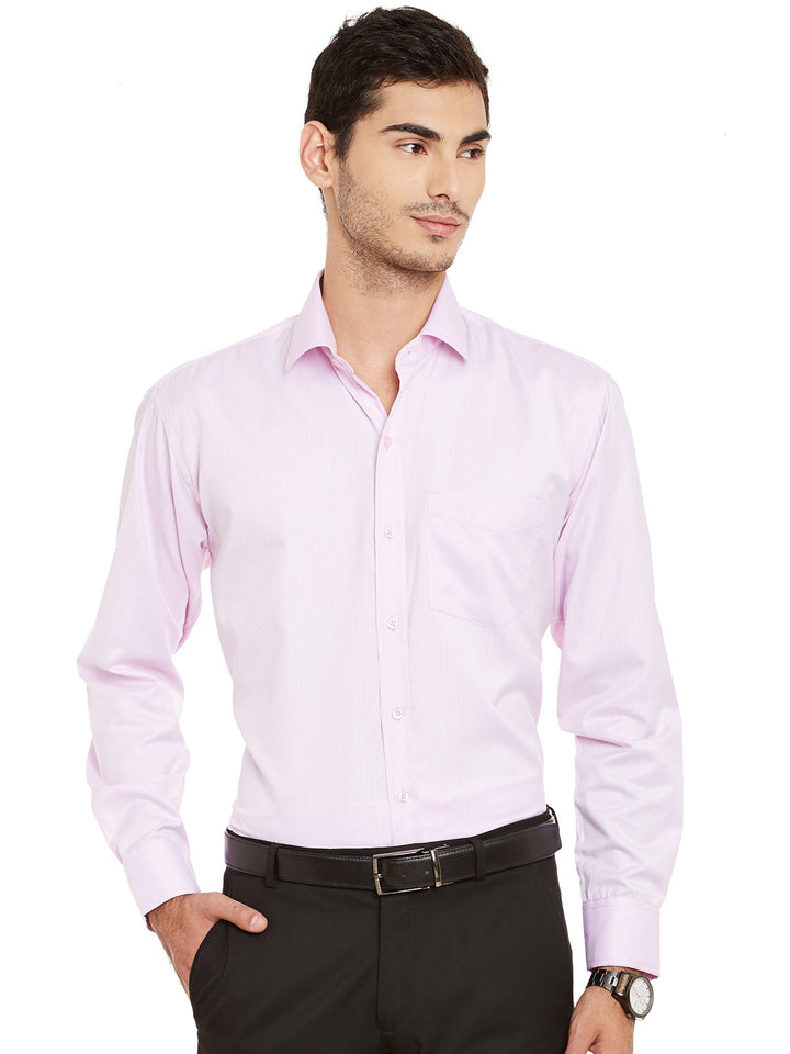 Men Purple Solid Slim Fit Formal Shirt