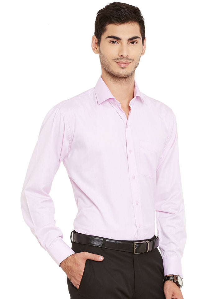 Men Purple Solid Slim Fit Formal Shirt