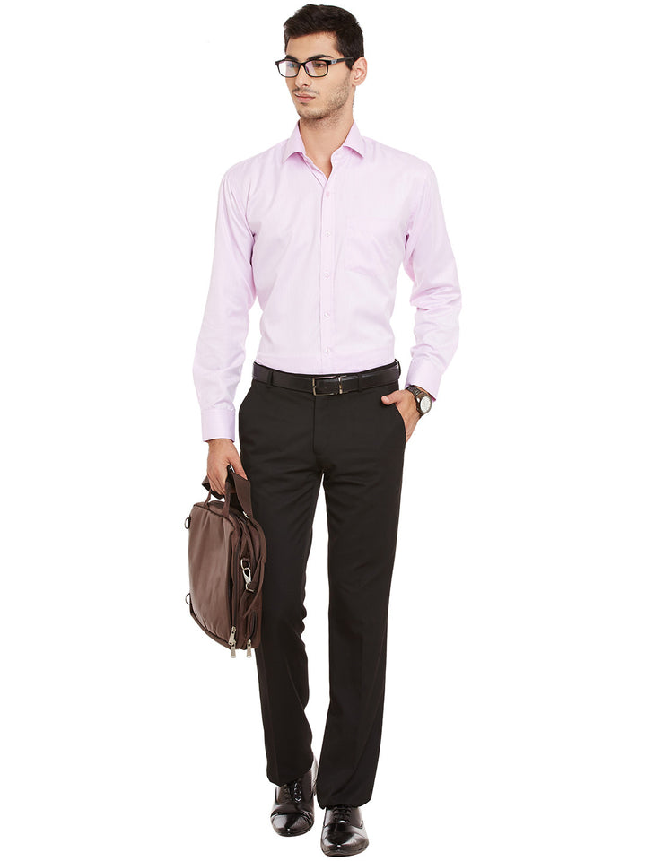 Men Purple Solid Slim Fit Formal Shirt