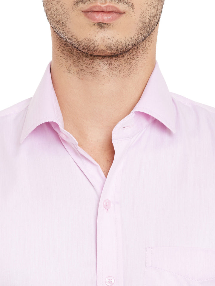 Men Purple Solid Slim Fit Formal Shirt