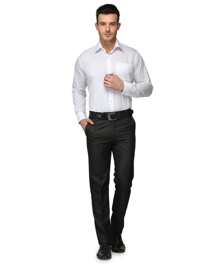 Men White Solid Pure Cotton Regular Fit Formal Shirt