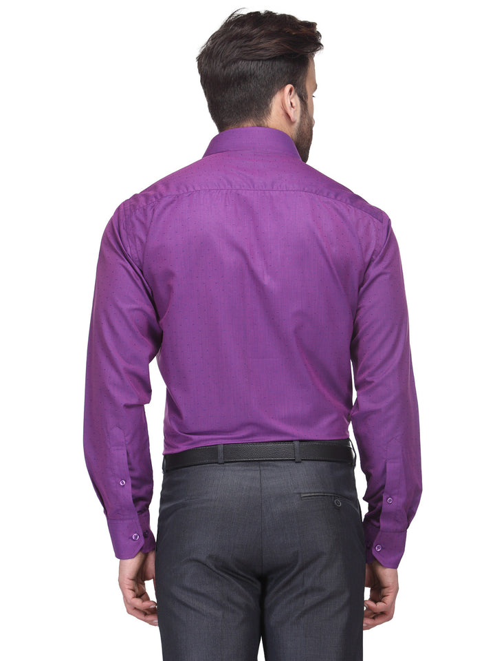 Men Purple Regular Fit Solid Cotton Rich Formal Shirt