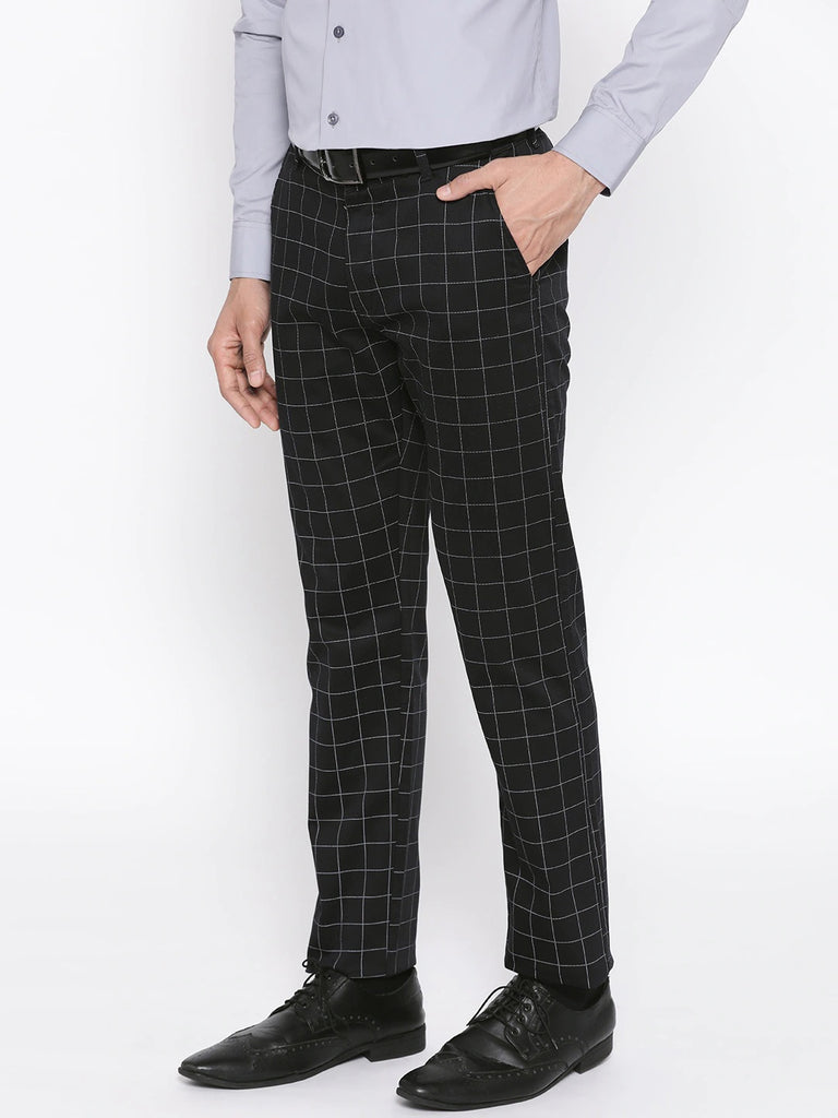 Buy Louis Philippe Grey Regular Fit Checks Trousers for Mens Online  Tata  CLiQ
