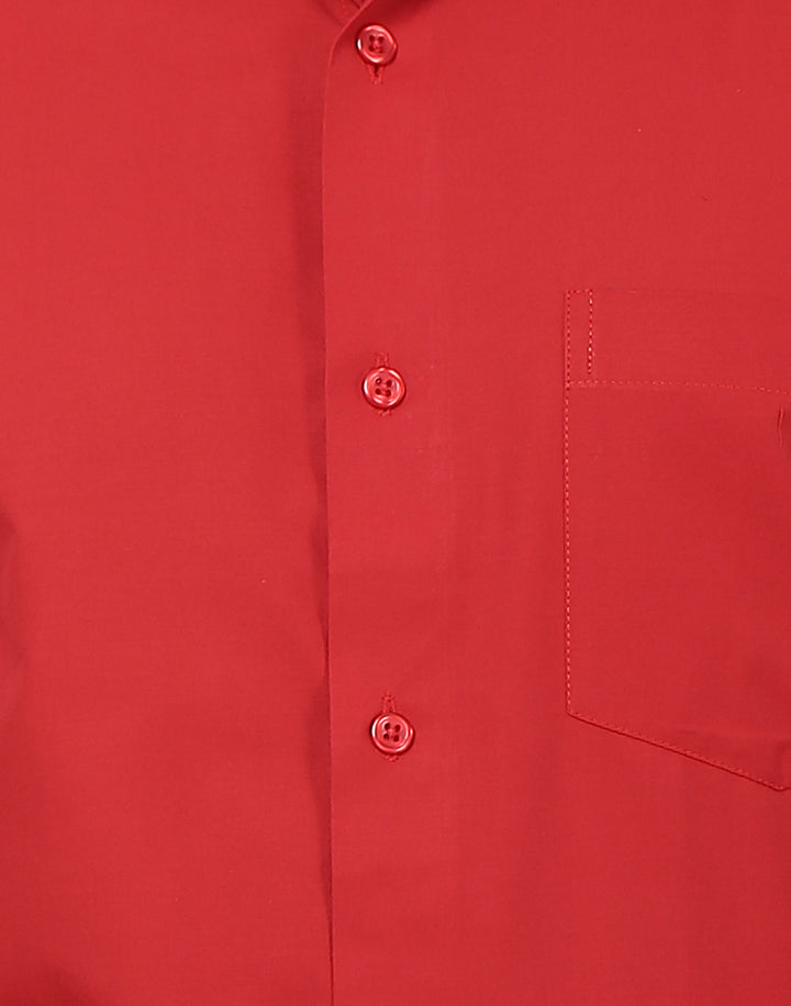 Men Red Solids Cotton Rich Slim Fit Formal Shirt