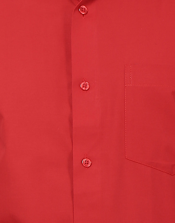 Men Red Solids Cotton Rich Slim Fit Formal Shirt