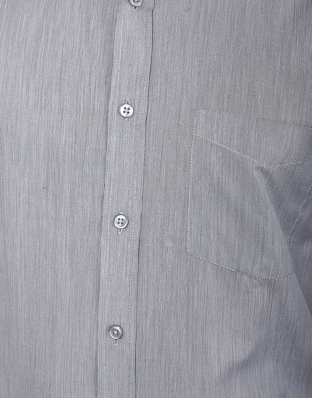 Men Grey Solids Cotton Rich Regular Fit Formal Shirt