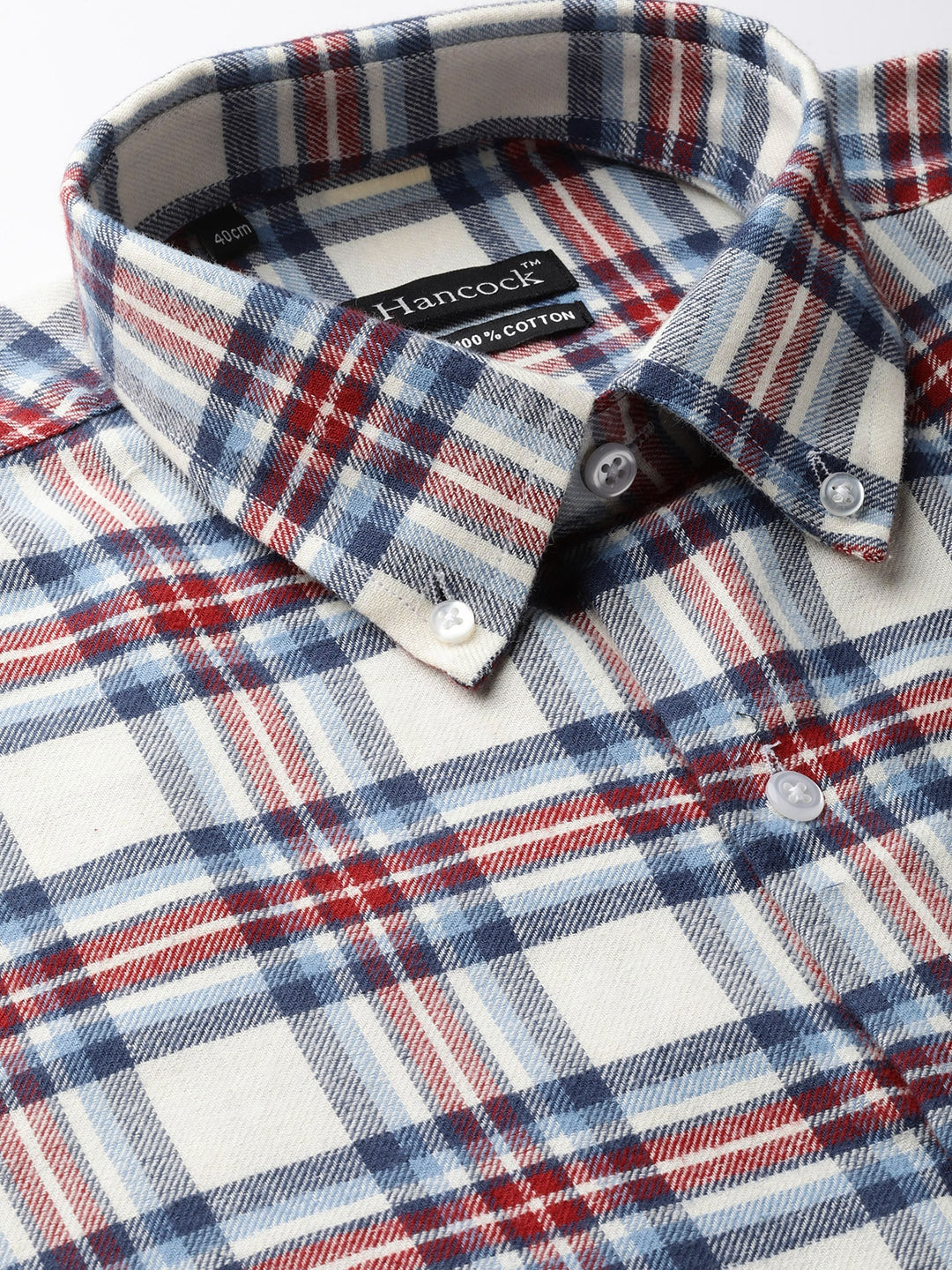 Men Blue Checks Pure Cotton Slim Fit Formal Shirt