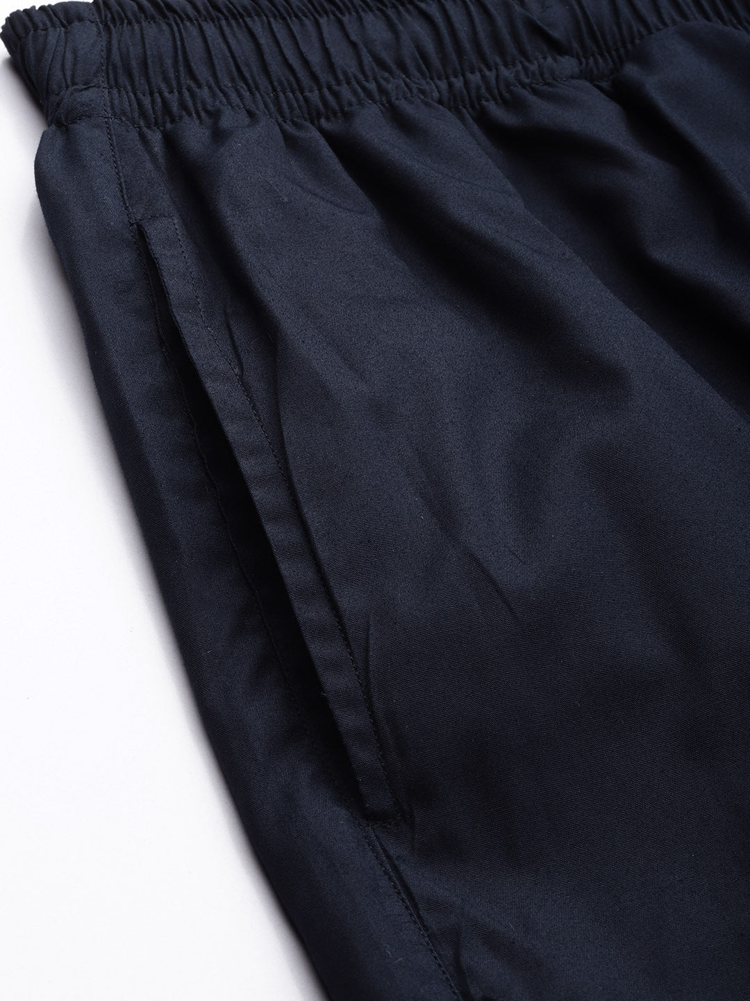 Men Navy Solids Pure Cotton Regular Fit Night Wear Night Suit