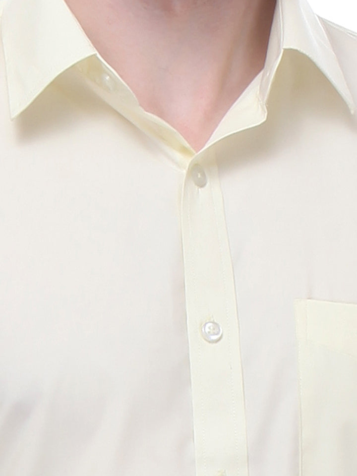 Men Lemon Slim Fit Solid Cotton Rich Formal Shirt