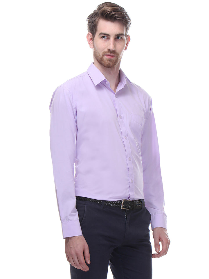 Men Purple Slim Fit Solid Cotton Rich Formal Shirt