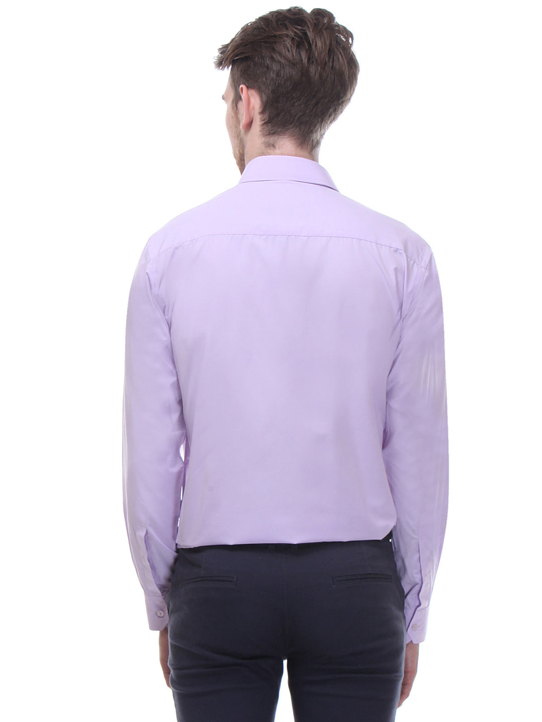 Men Purple Slim Fit Solid Cotton Rich Formal Shirt