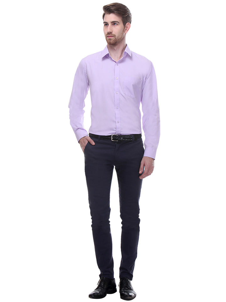 Men Purple Slim Fit Solid Cotton Rich Formal Shirt