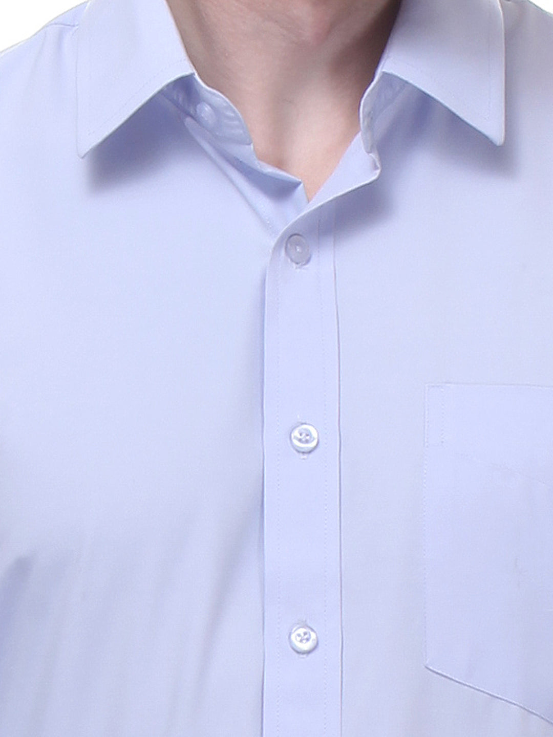 Men Sky Blue Slim Fit Solid Cotton Rich Formal Shirt