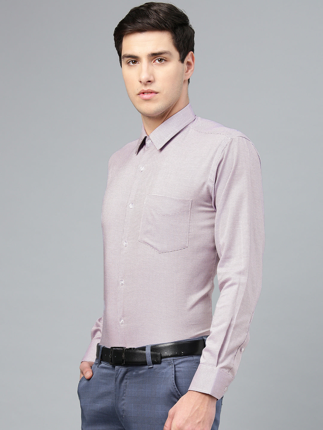 Men Pink Pure Cotton Solid Slim Fit Formal Shirt