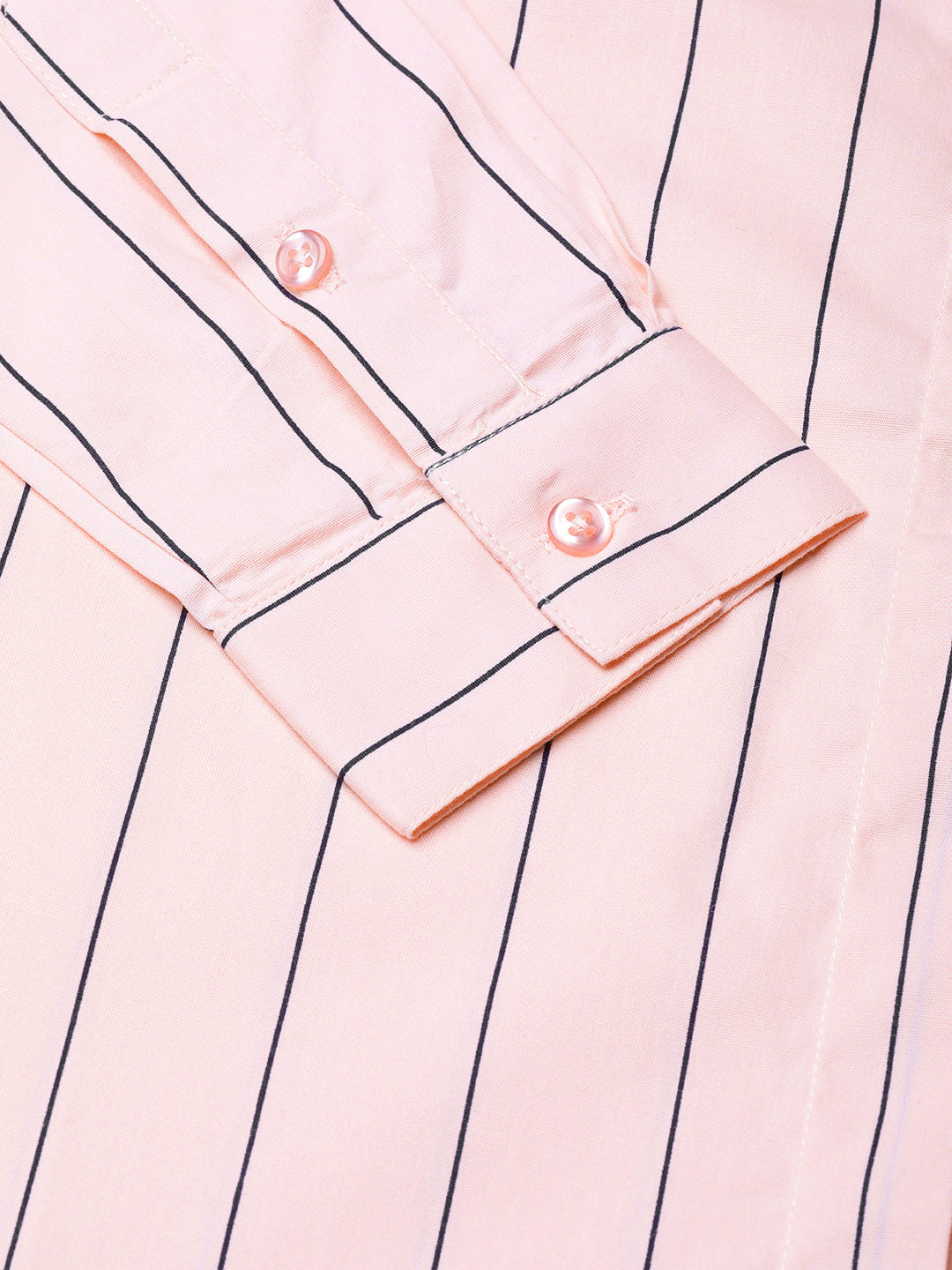 Women Pink Pure Cotton Striped Slim Fit Formal Shirt