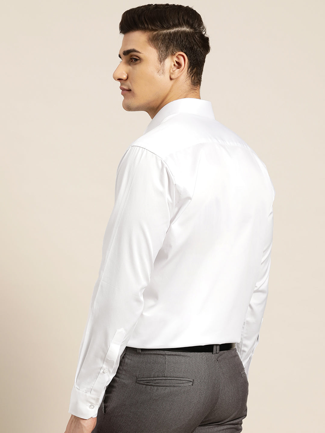 Men White Pure Cotton Solid Regular Fit Formal Shirt