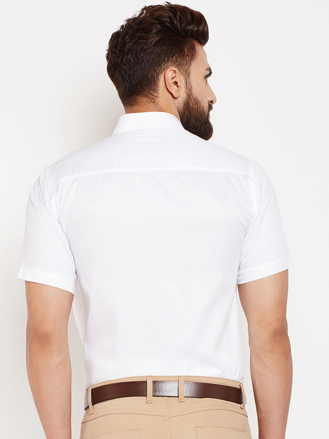 Men White Solids Pure Cotton Slim Fit Formal Shirt