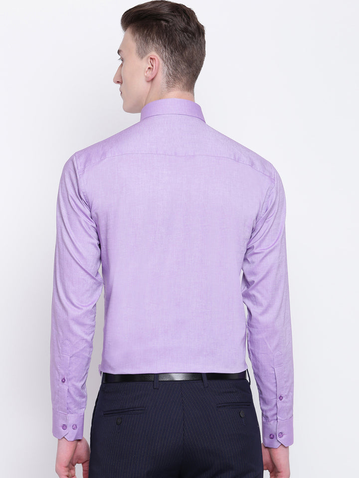 Men Purple Pure Cotton Solid Slim Fit Formal Shirt