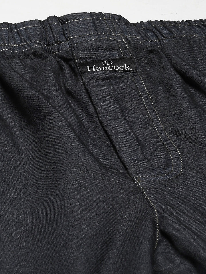 Men New Dark Blue Solid Denim Cotton Relaxed Fit Casual Lounge Pant