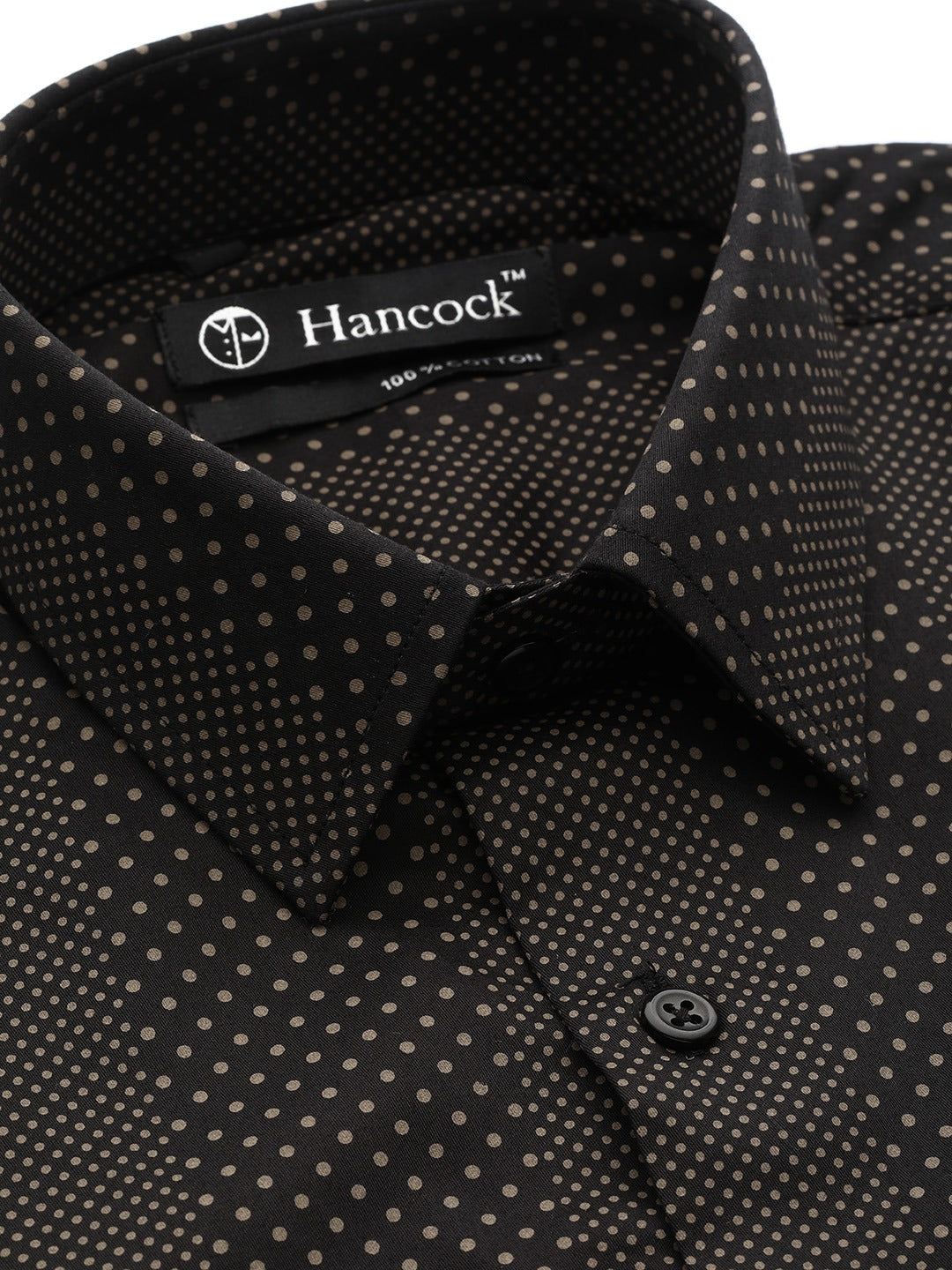 Men Black Prints Pure Cotton Slim Fit Formal Shirt