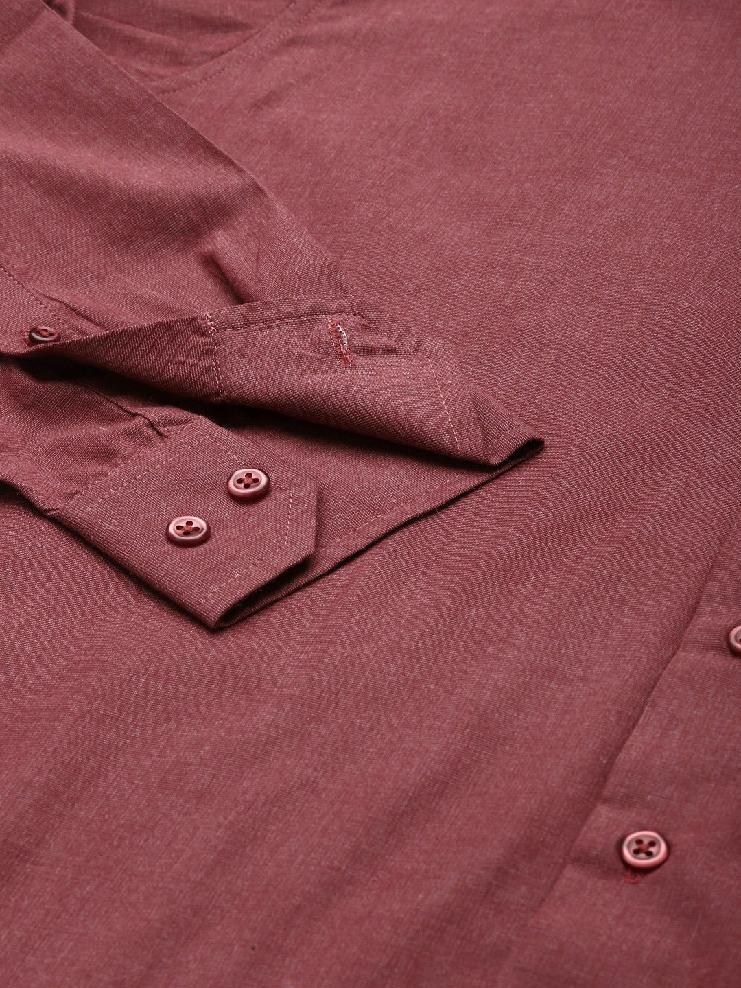Men Maroon Solid Pure Cotton Slim Fit Formal Shirt