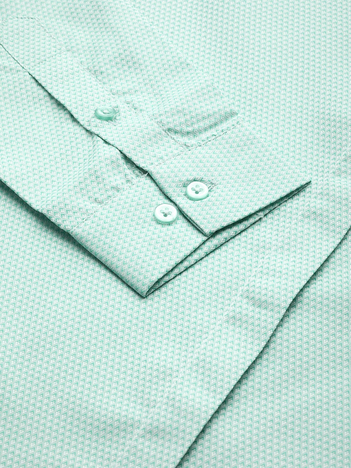 Women Turquoise Solids Cotton Rich Slim Fit Formal Shirt