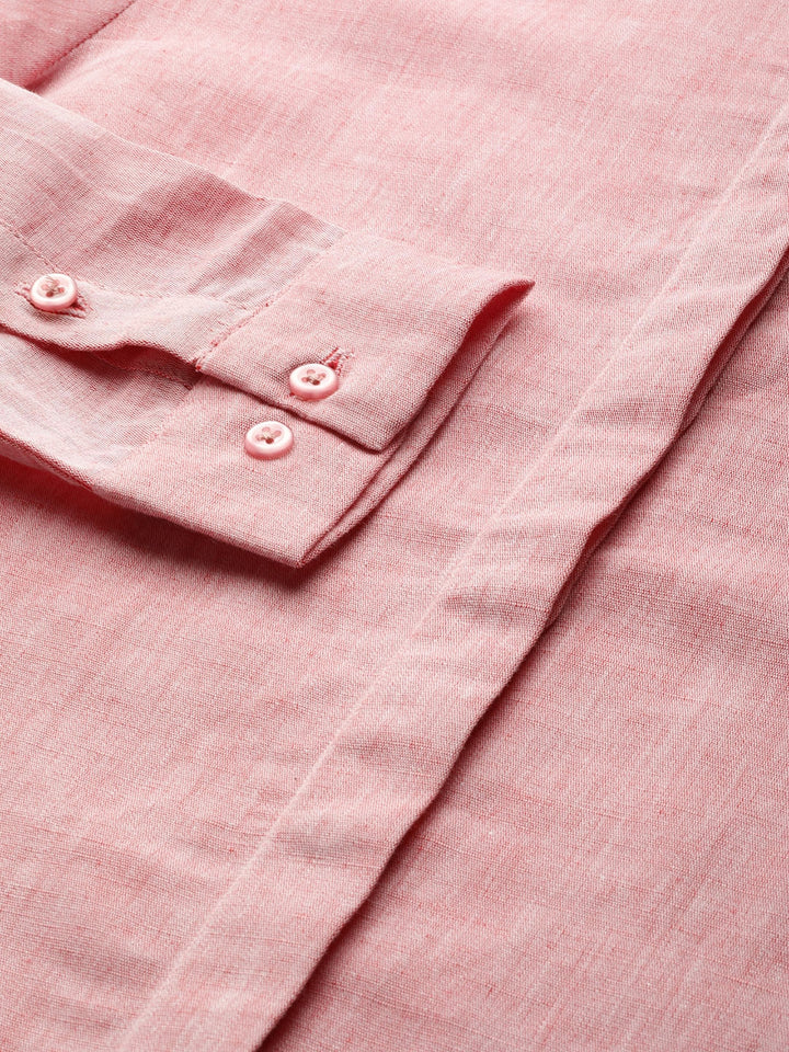 Women Coral Solids Pure Cotton Slim Fit Formal Shirt