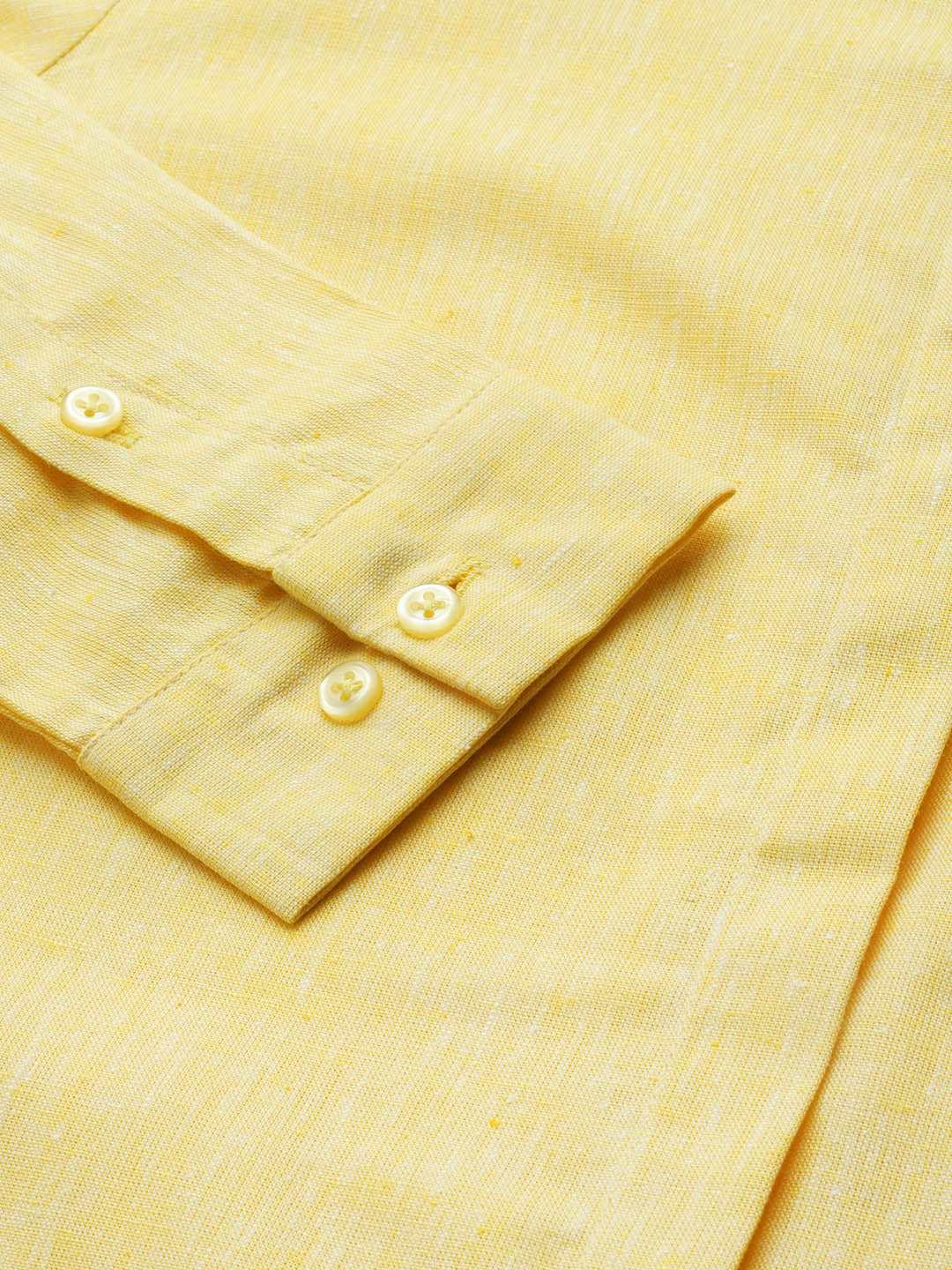 Women Lemon Solids Linen Cotton Slim Fit Formal Shirt