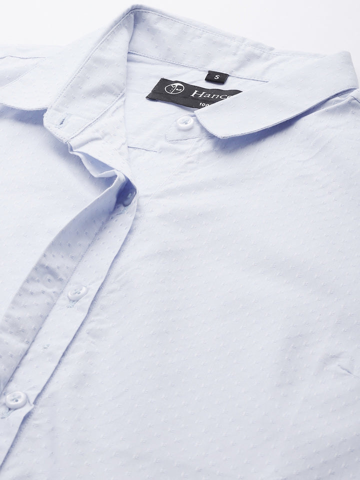Women Sky Solid Pure Cotton Slim Fit Formal Shirt