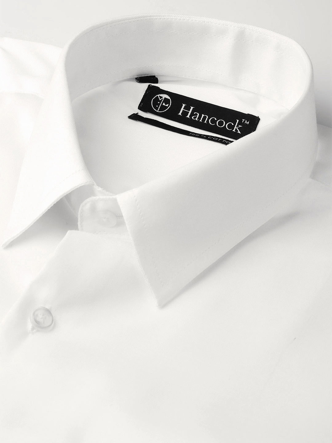 Men White Solids Pure Cotton Slim Fit Formal Shirt