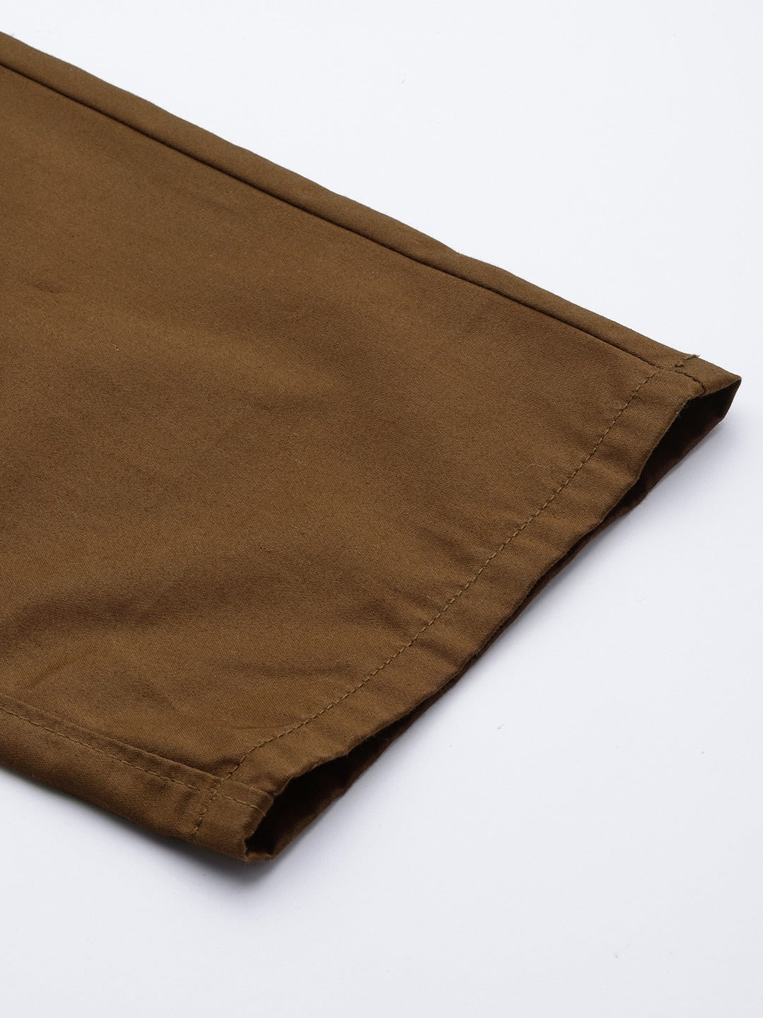 Men Brown Solids Pure Cotton Slim Fit Formal Trouser