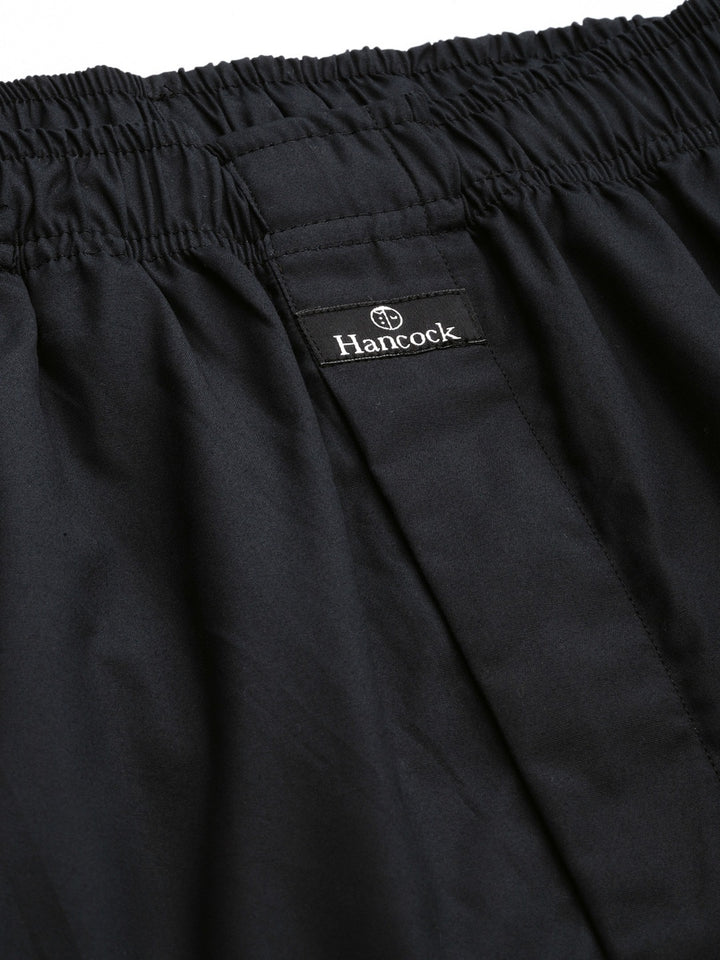 Men Black Solids Pure Cotton Regular Fit Night Wear Night Suit