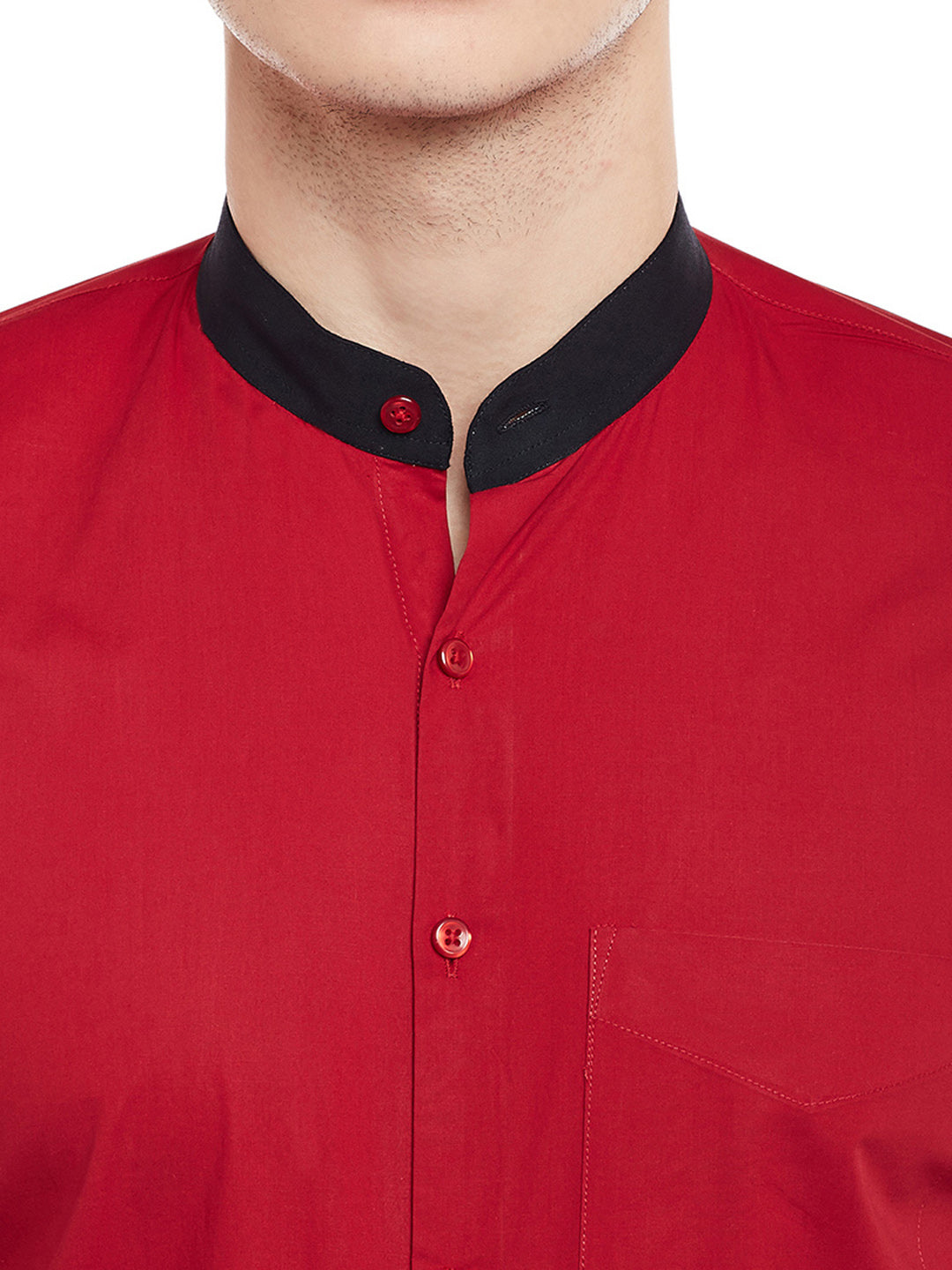 Men Maroon Solid Slim Fit Pure Cotton Formal Shirt