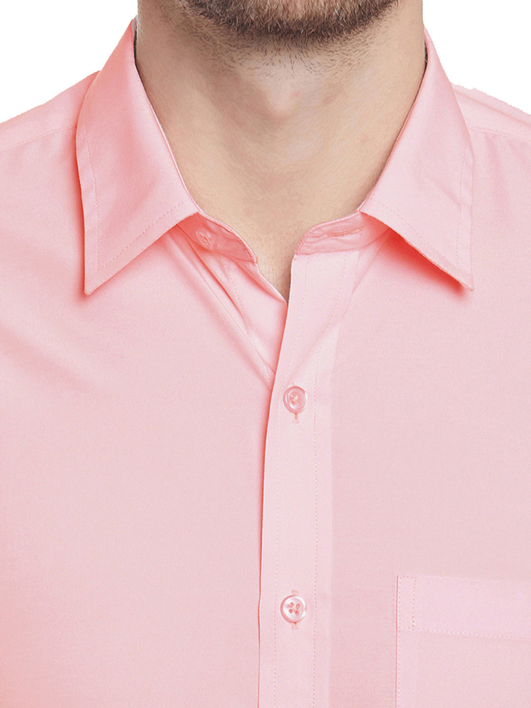 Men Coral Solid Slim Fit Cotton Rich Formal Shirt