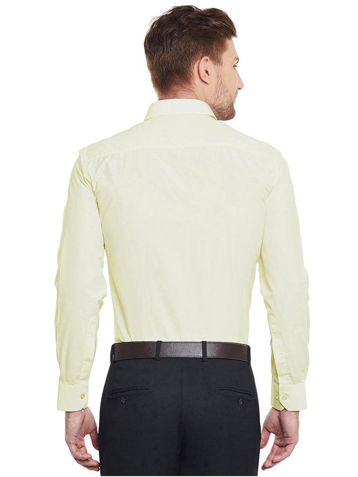 Men Lemon Solid Slim Fit Cotton Rich Formal Shirt