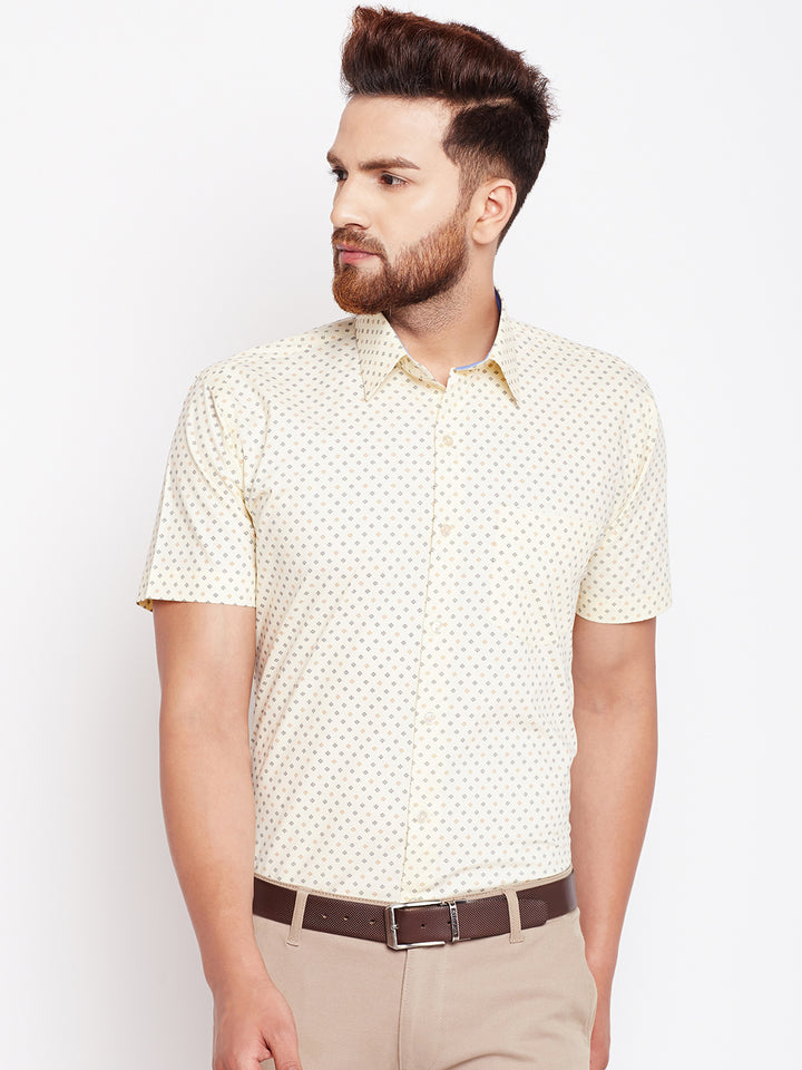 Men Lemon Printed Pure Cotton Slim Fit Formal Shirt