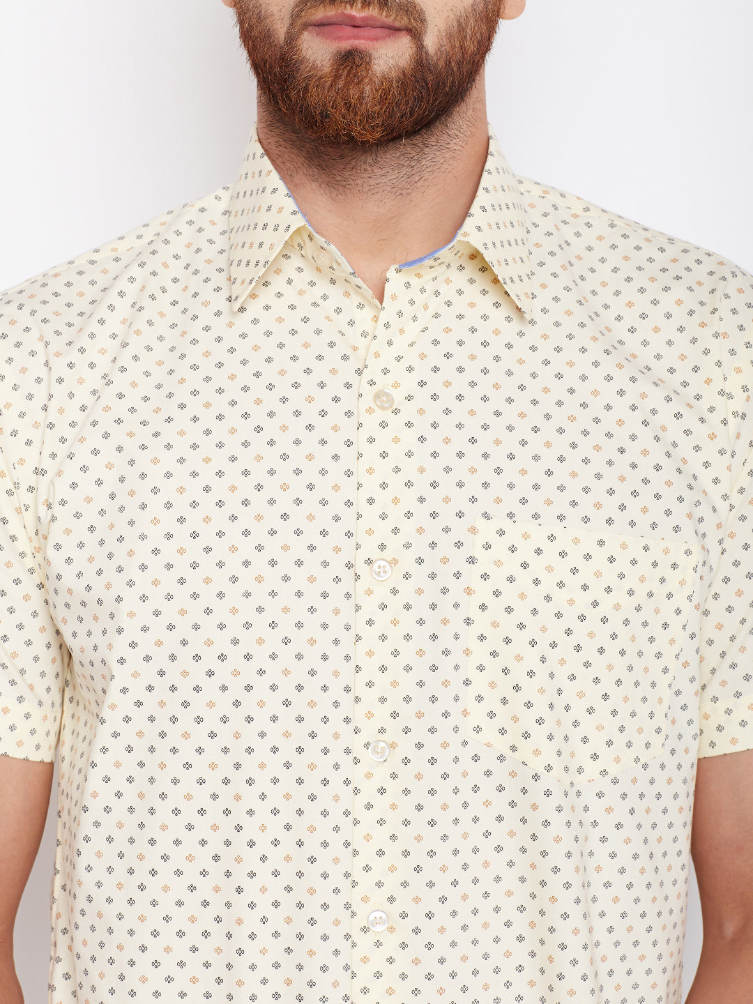 Men Lemon Printed Pure Cotton Slim Fit Formal Shirt