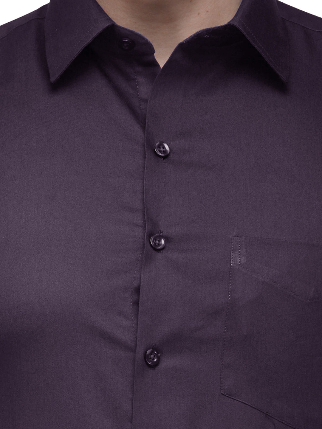 Men Purple Solid Slim Fit Pure Cotton Formal Shirt