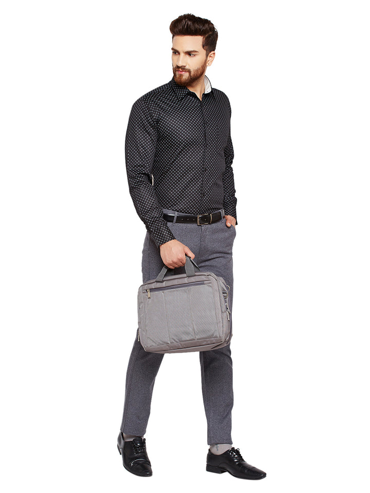 Men Black Prints Slim Fit Pure Cotton Formal Shirt