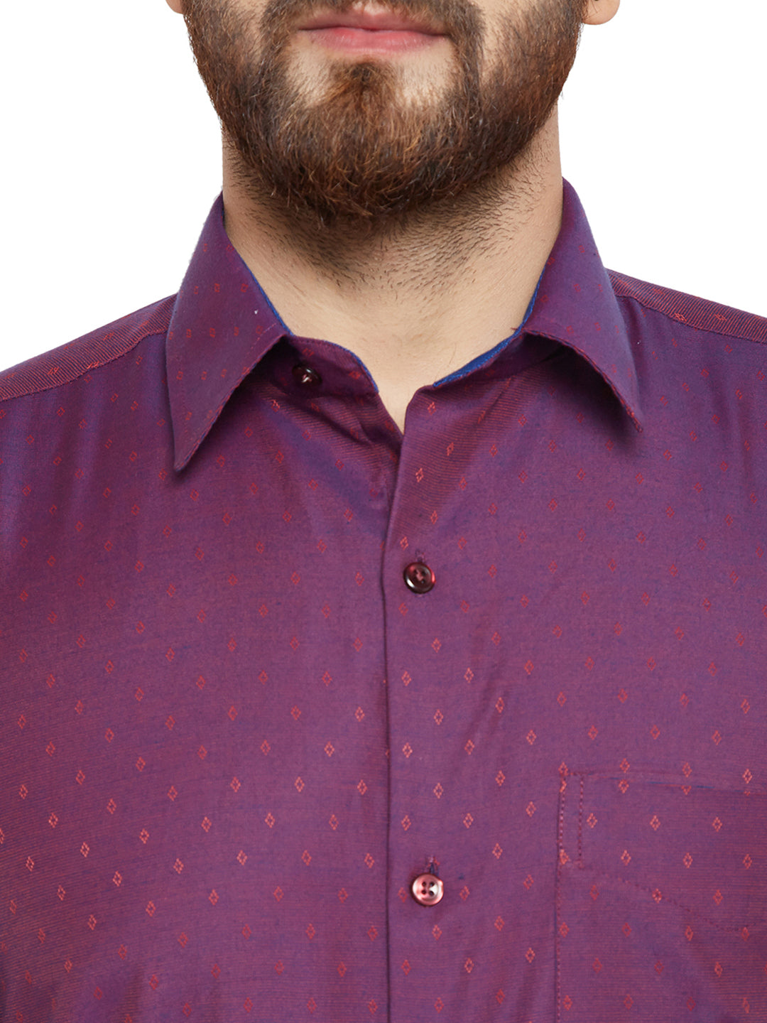 Men  Maroon Solid Slim Fit Cotton Rich Formal Shirt