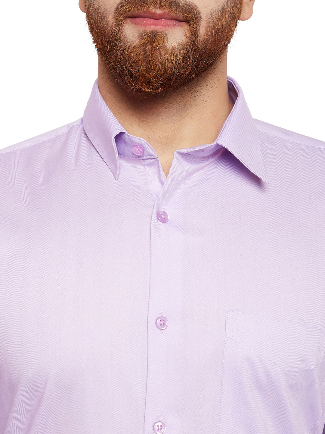 Men Purple Solid Slim Fit Pure Cotton Formal Shirt