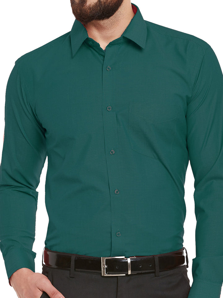 Men Green Fila Fil Pure Cotton Slim Fit  Formal Shirt