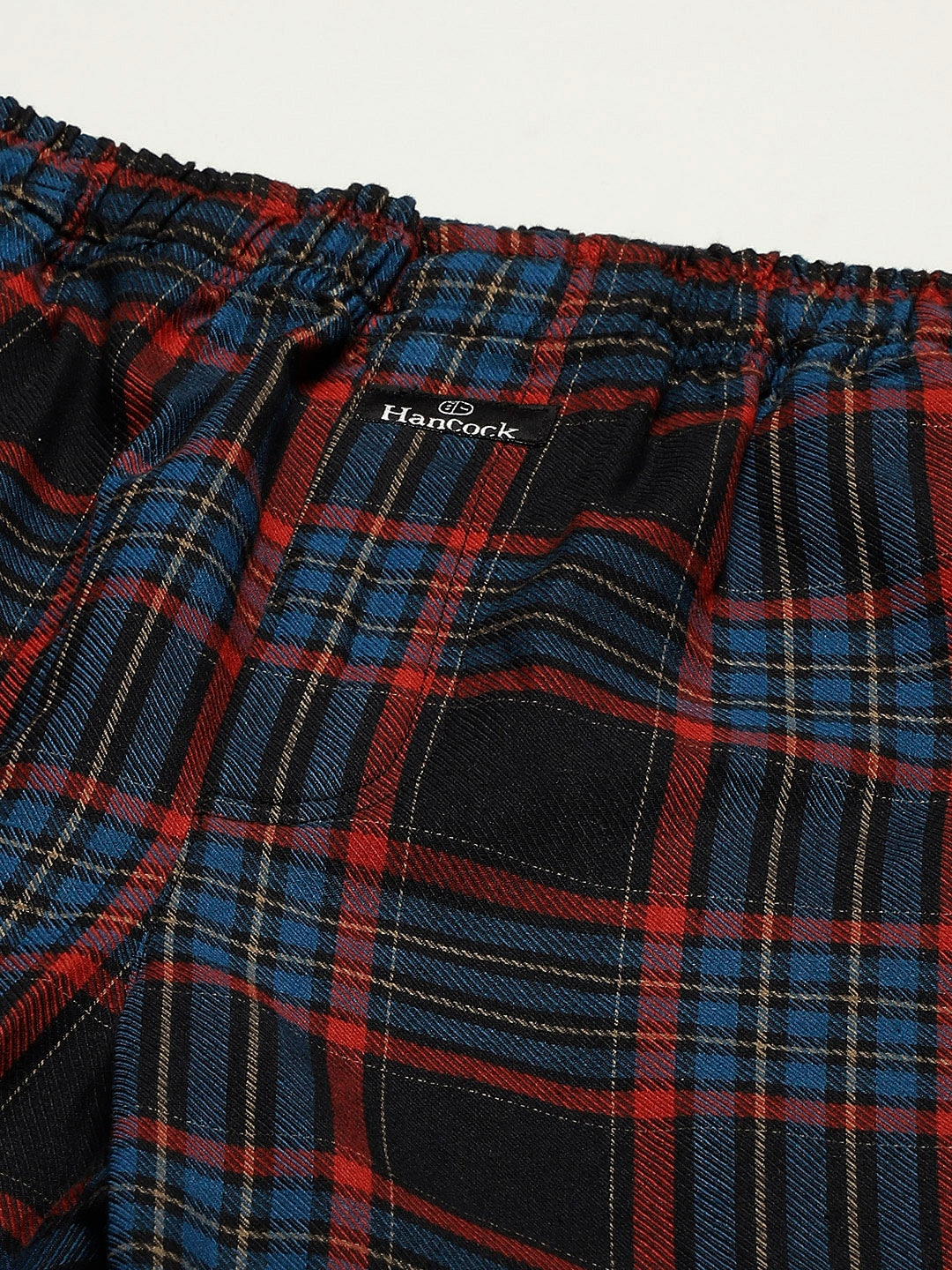 Men Black-Blue Checks Pure Cotton Relaxed Fit Casual Lounge Pant