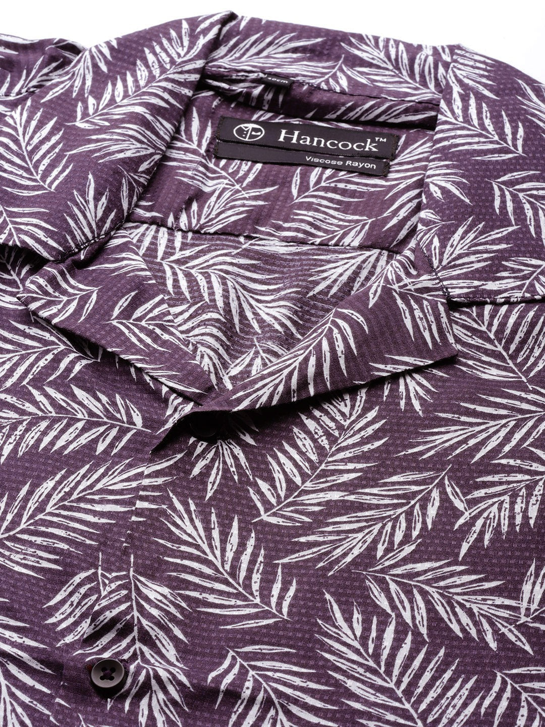 Men Purple Prints Pure Cotton Relaxed Fit Casual Resort Shirt