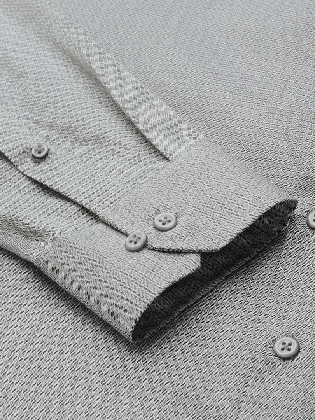Men Grey Solids Pure Cotton Slim Fit Formal Shirt