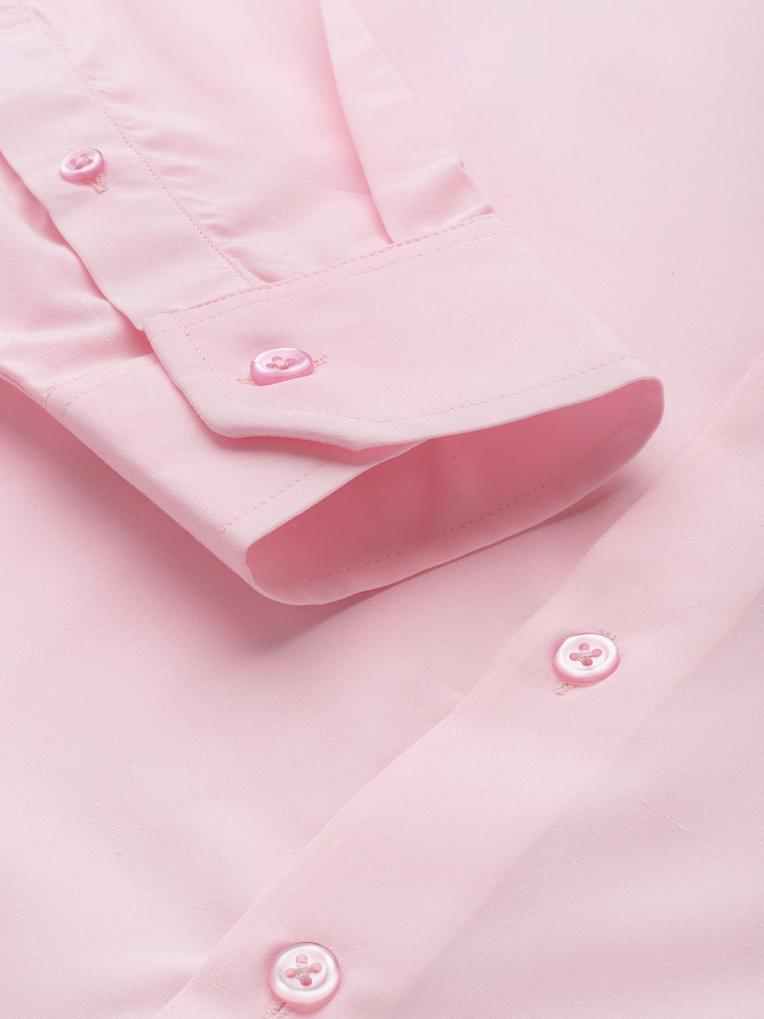 Men Pink Solids Slim Fit Formal Shirt