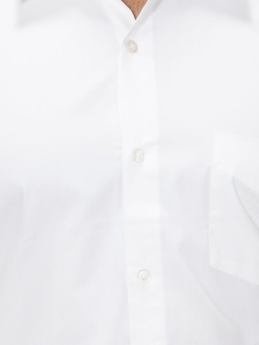 Men White Slim Fit Solid Plain Pure Cotton Formal Shirt