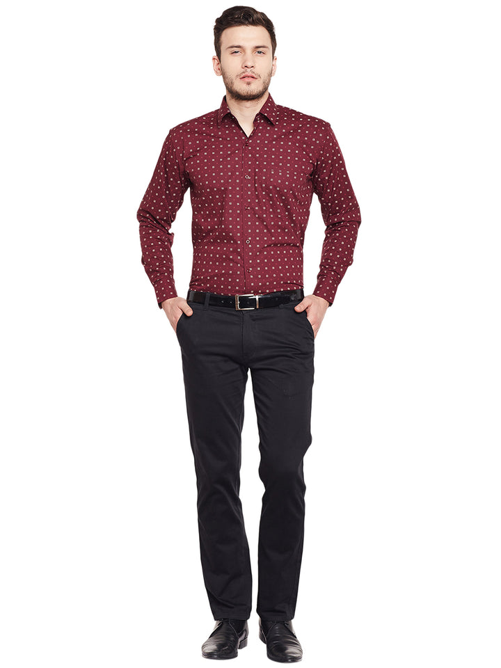Men Maroon Polka Dot Printed Velvet  Slim Fit  Nehru Jacket